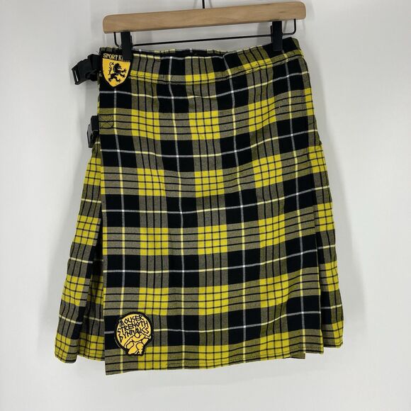 Sport Kilt USA Size Large Mens Black Yellow Plaid Hiking Performance Stretch - Picture 5 of 7
